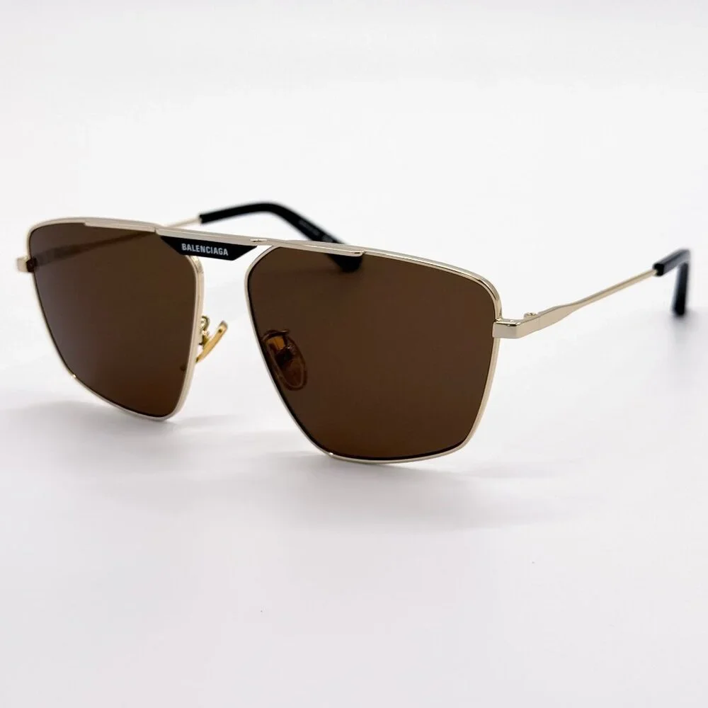 NEW BALENCIAGA SUNGLASSES BB0246SA 003 GOLD MEN EYEWEAR BALENCIAGA